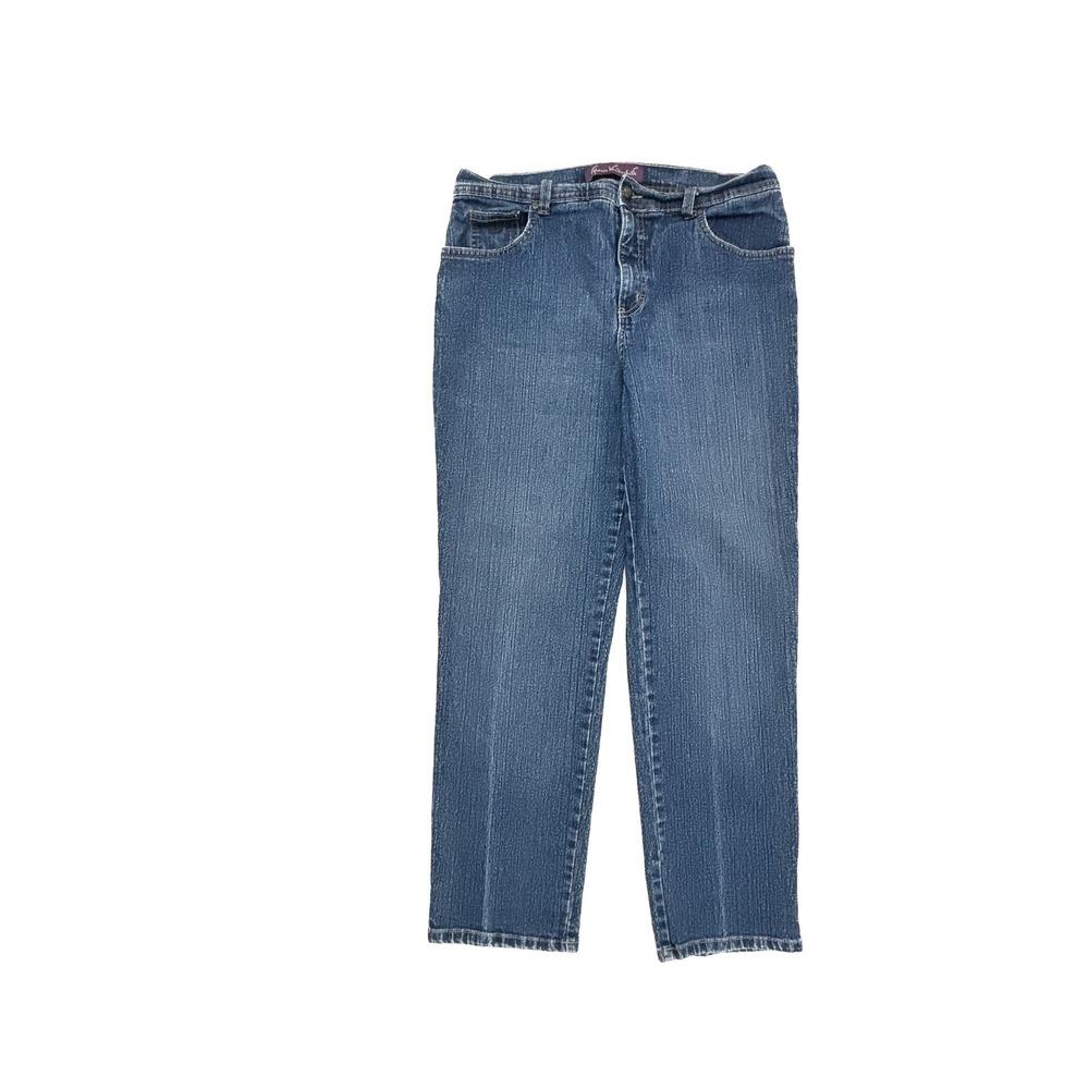 Gloria‎ Vanderbilt Amanda Dark Wash High Rise Straight Leg Jeans Womens 14 Short